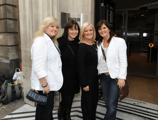 Four women standing outside the BBC building.