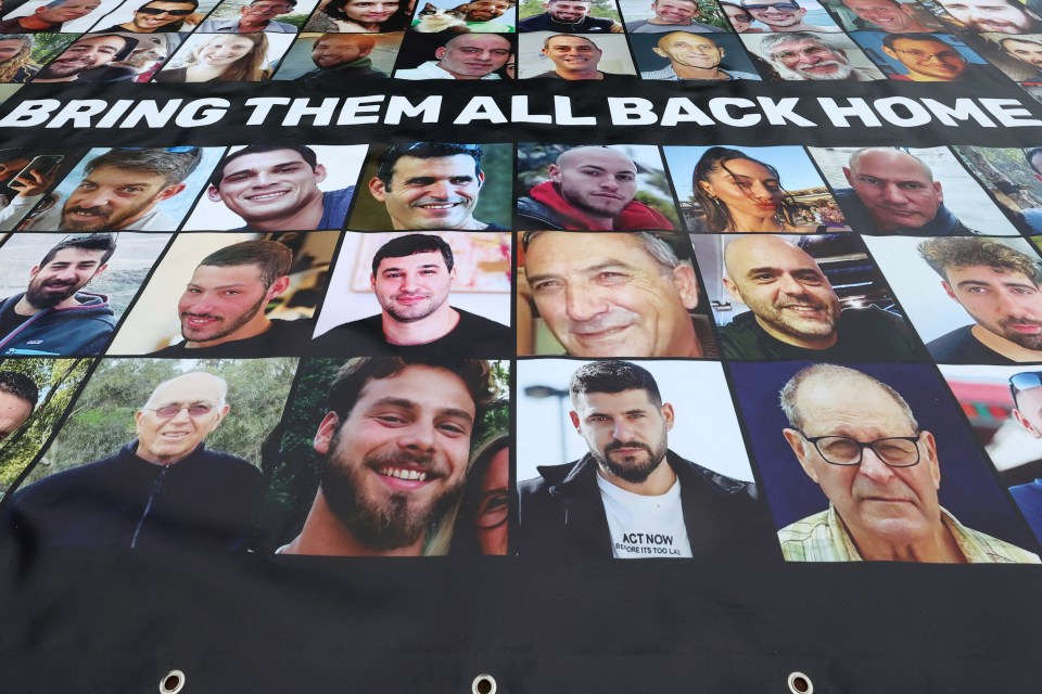 Banner with photos of many people and the text "Bring them all back home".