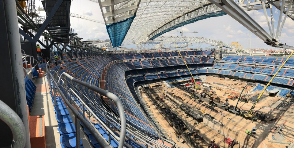 Santiago Bernabéu Stadium under renovation.