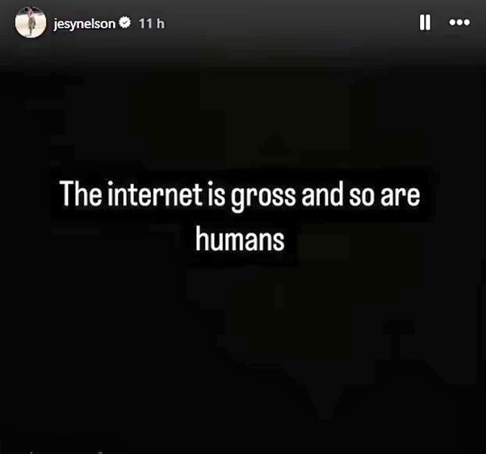 Screenshot of a social media post that reads, "The internet is gross and so are humans."