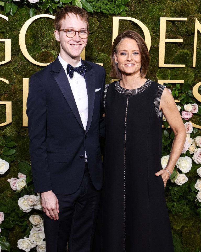 Jodie Foster and Kit Bernard at the Golden Globe Awards.