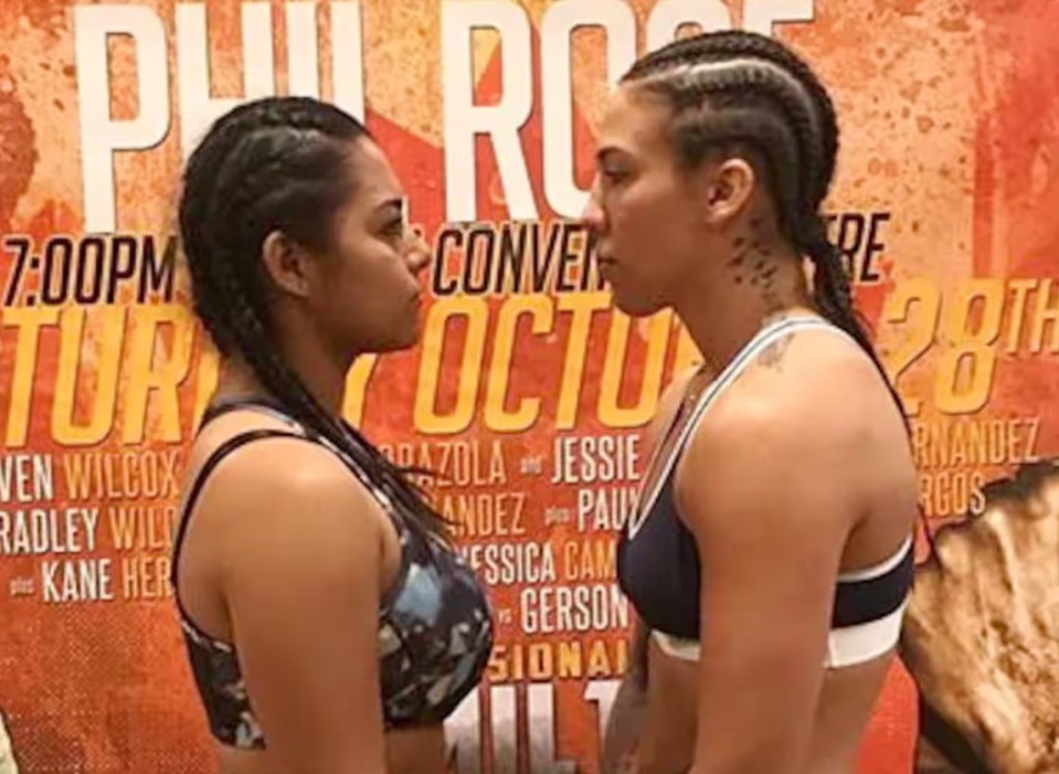 Jessica Camara and Erika Jeanette Hernandez facing each other.