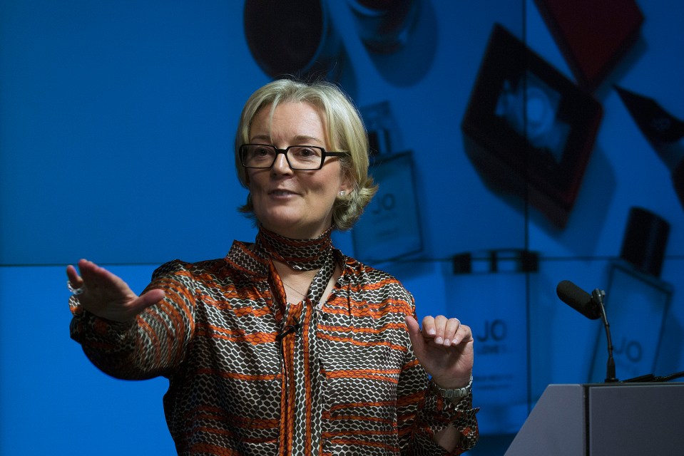 Jo Malone, founder of Jo Loves, speaking at a Women in Business event.