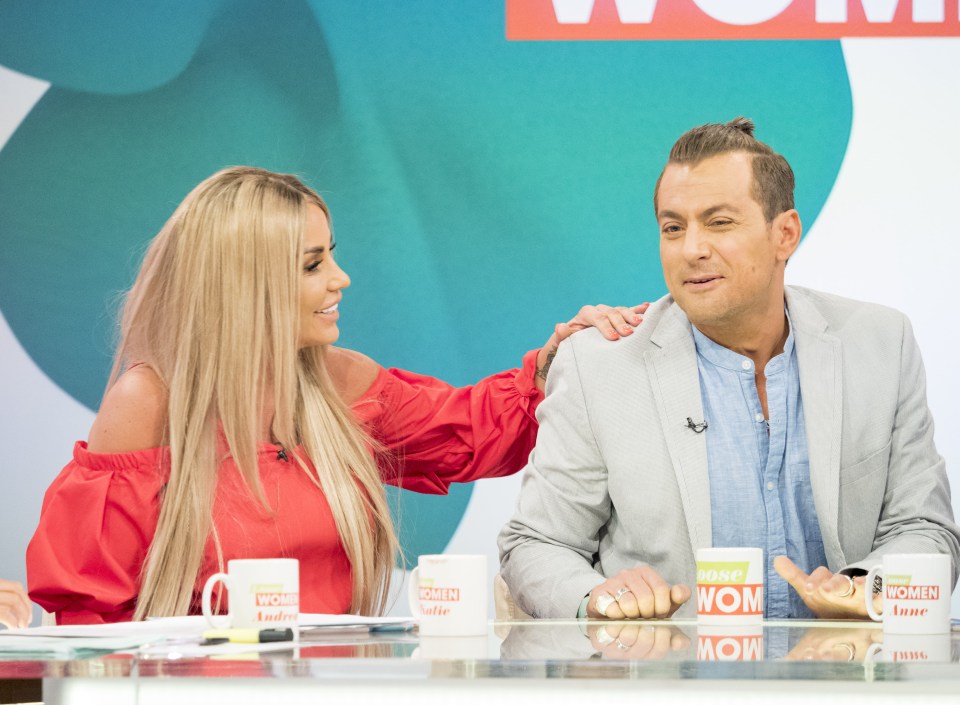 Katie Price and Paul Danan on the Loose Women TV show.