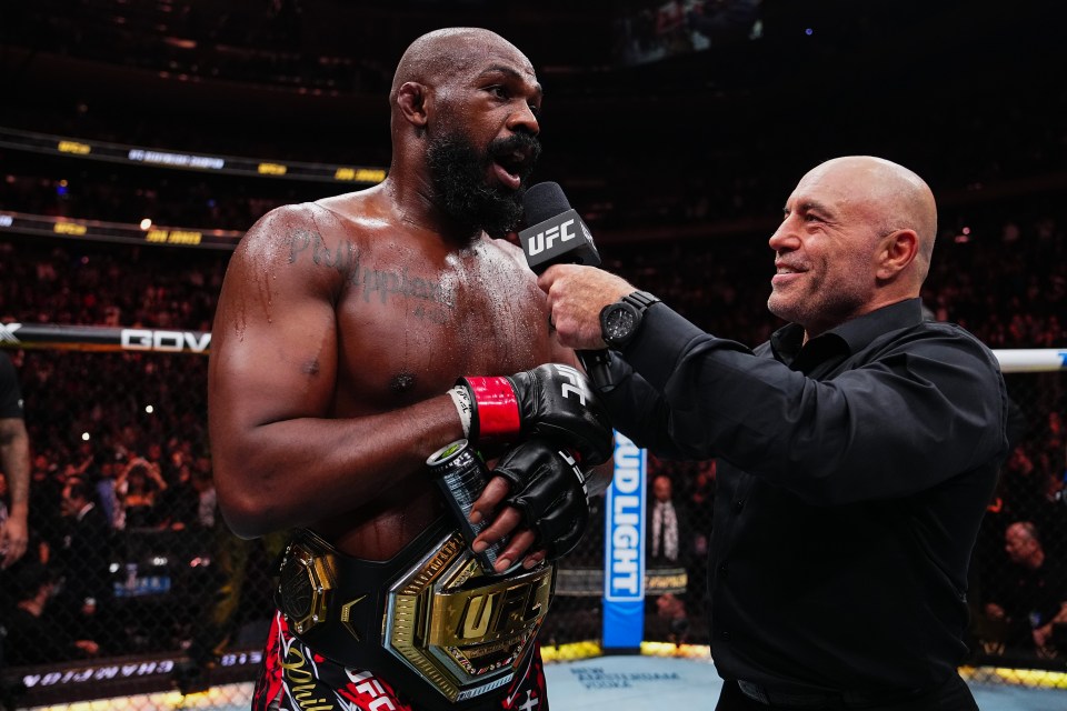 Jon Jones being interviewed after a UFC victory.