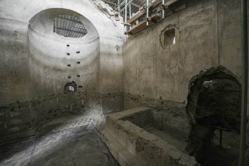 Excavated thermal complex in Pompeii.