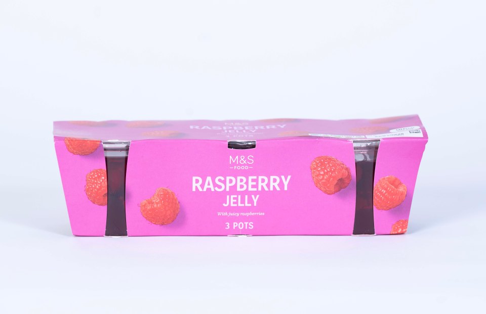 M&S raspberry jelly, 3 pots.