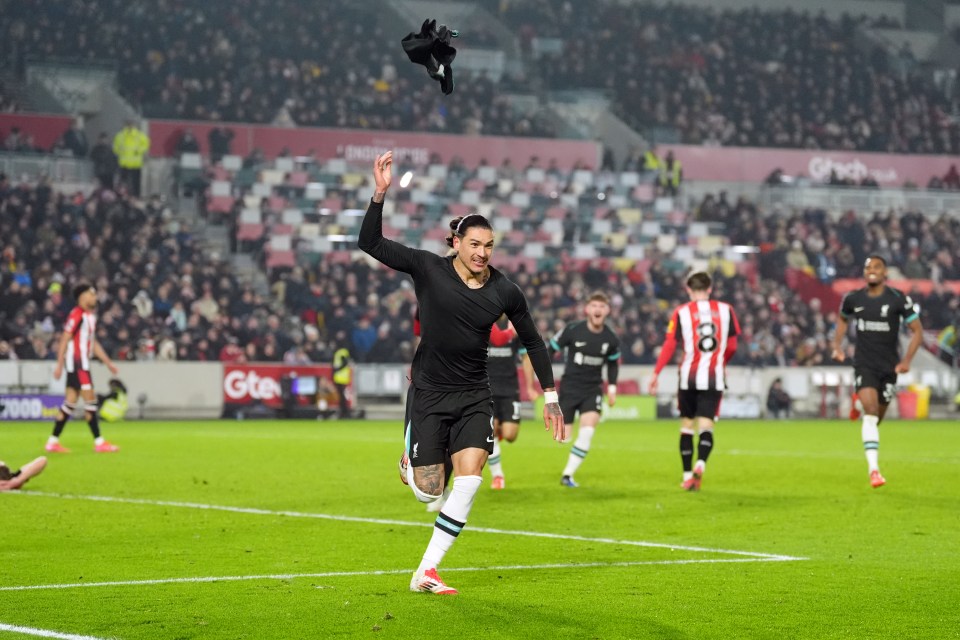 Luis Diaz of Liverpool reacts during a soccer match.