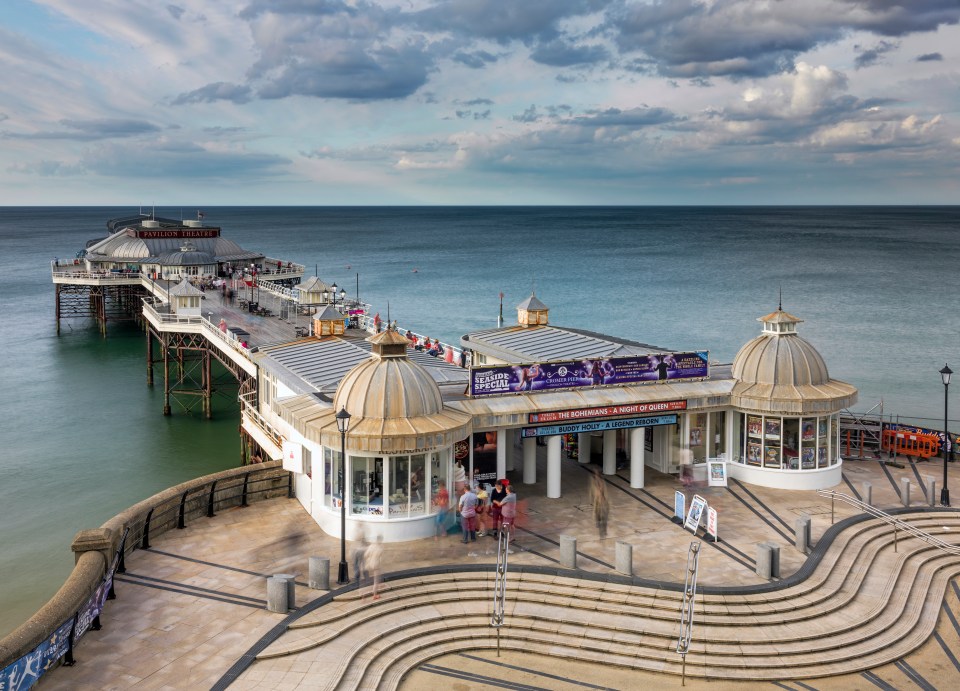 Cromer Pier with Pavilion Theatre and ocean view.