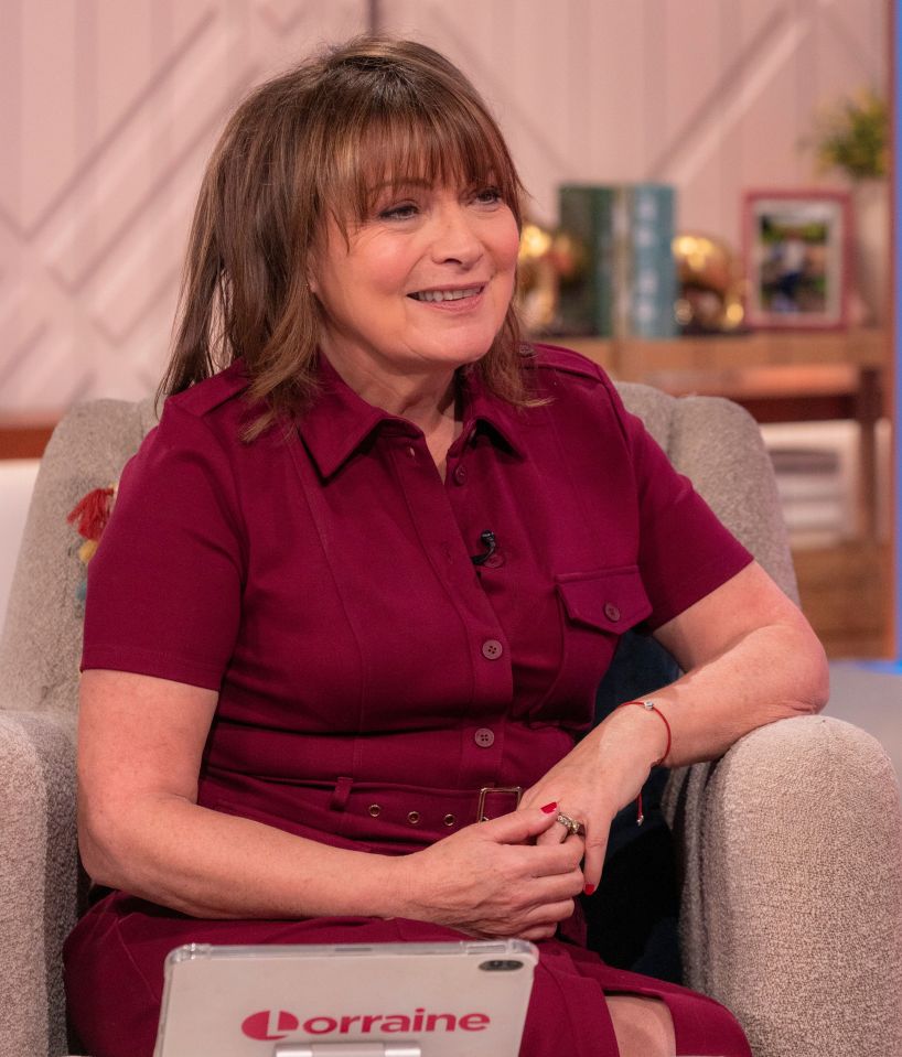 Lorraine Kelly on the set of her TV show.