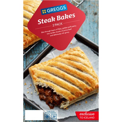 Greggs steak bake, 2-pack, recalled due to health risk.