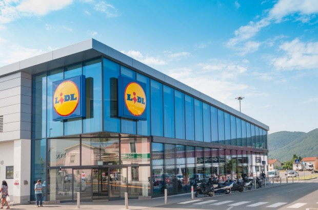 Lidl grocery store entrance.