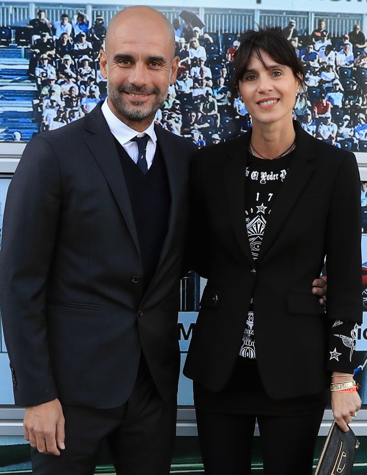 Pep Guardiola and his wife.