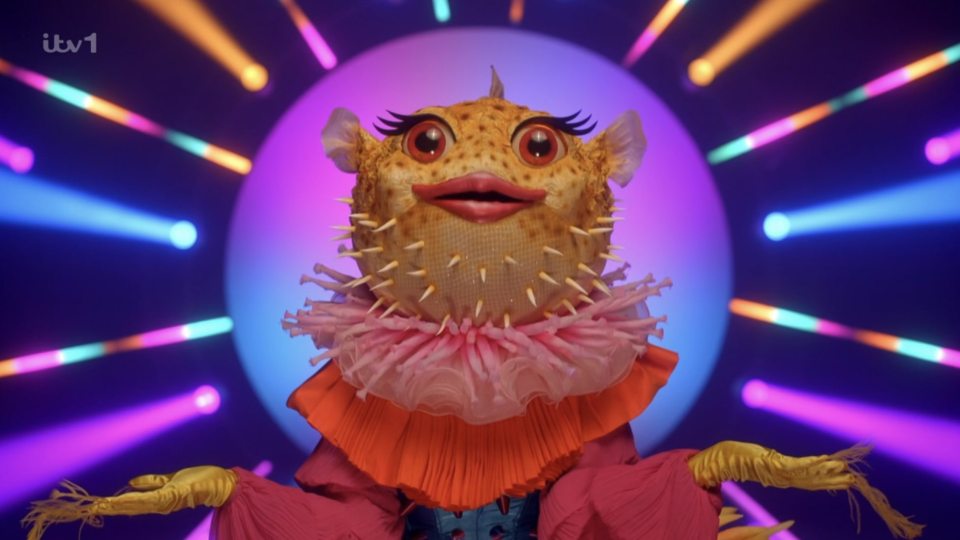 The Masked Singer Pufferfish costume.