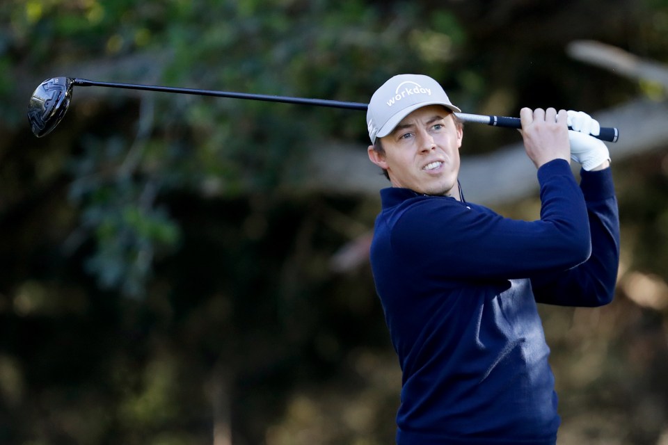 Matt Fitzpatrick of England teeing off.