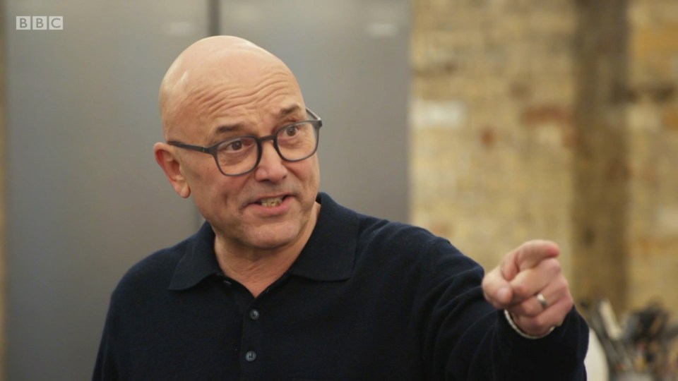 Greg Wallace on MasterChef, pointing.