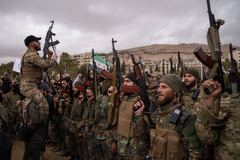 Members of the new armed forces - former rebels who overthrew Bashar Assad’s government and now serve in the new Syrian government