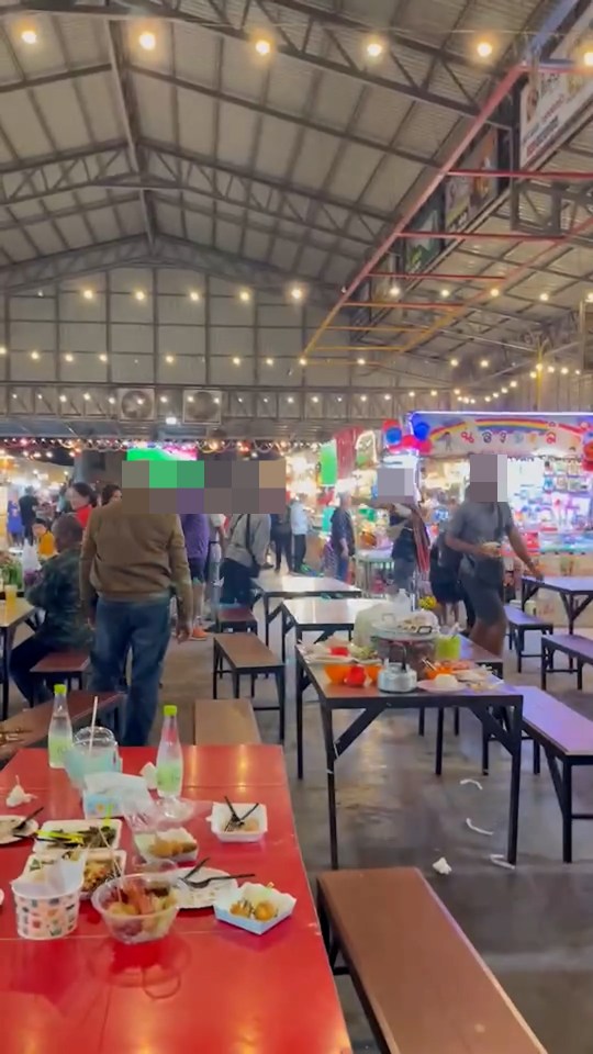 A busy market in Surin, Thailand.