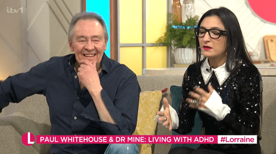 Paul Whitehouse and Dr Mne discussing living with ADHD on Lorraine.