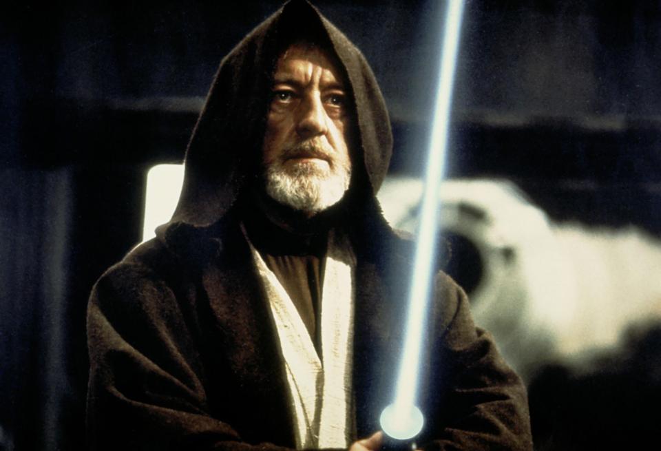 Alec Guinness as Ben Kenobi in the original Star Wars film