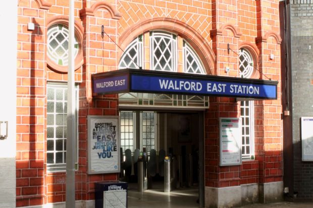 Walford East Station entrance.