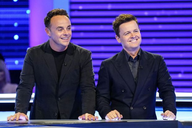 Ant and Dec on a game show set.