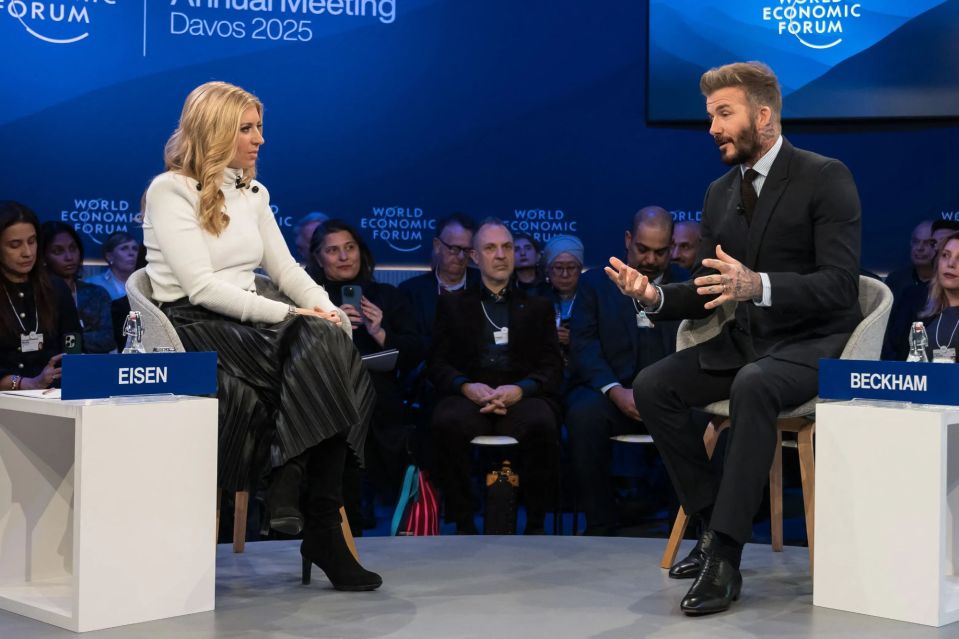 Davos 2025 panel discussion with  Eisen and Beckham.