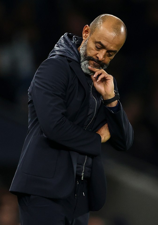 Nuno Espírito Santo, manager of Tottenham Hotspur, looking pensive.