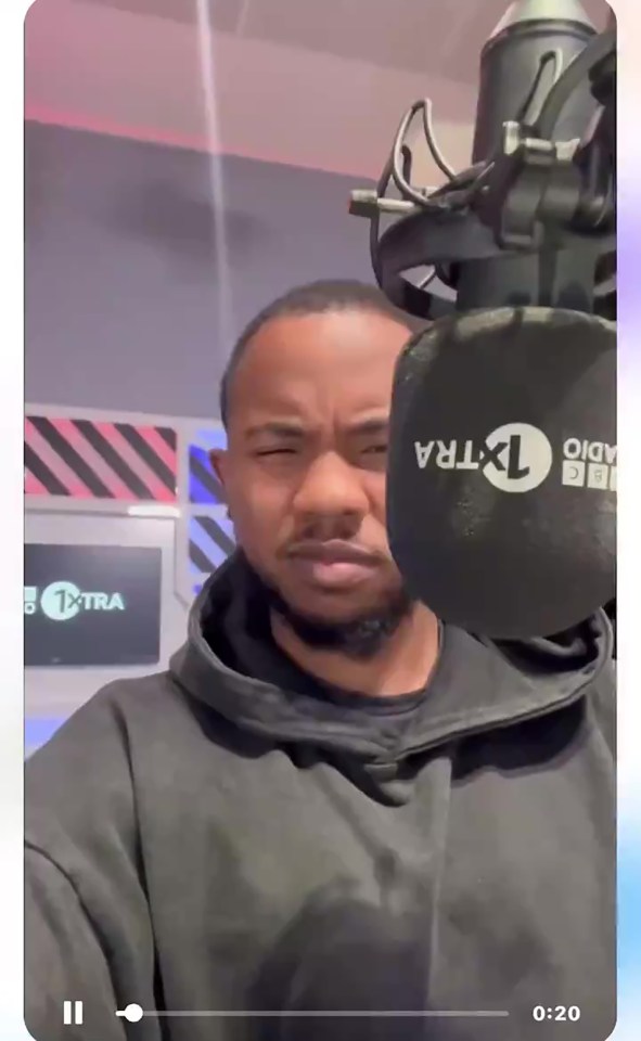 A man at BBC 1Xtra radio station.