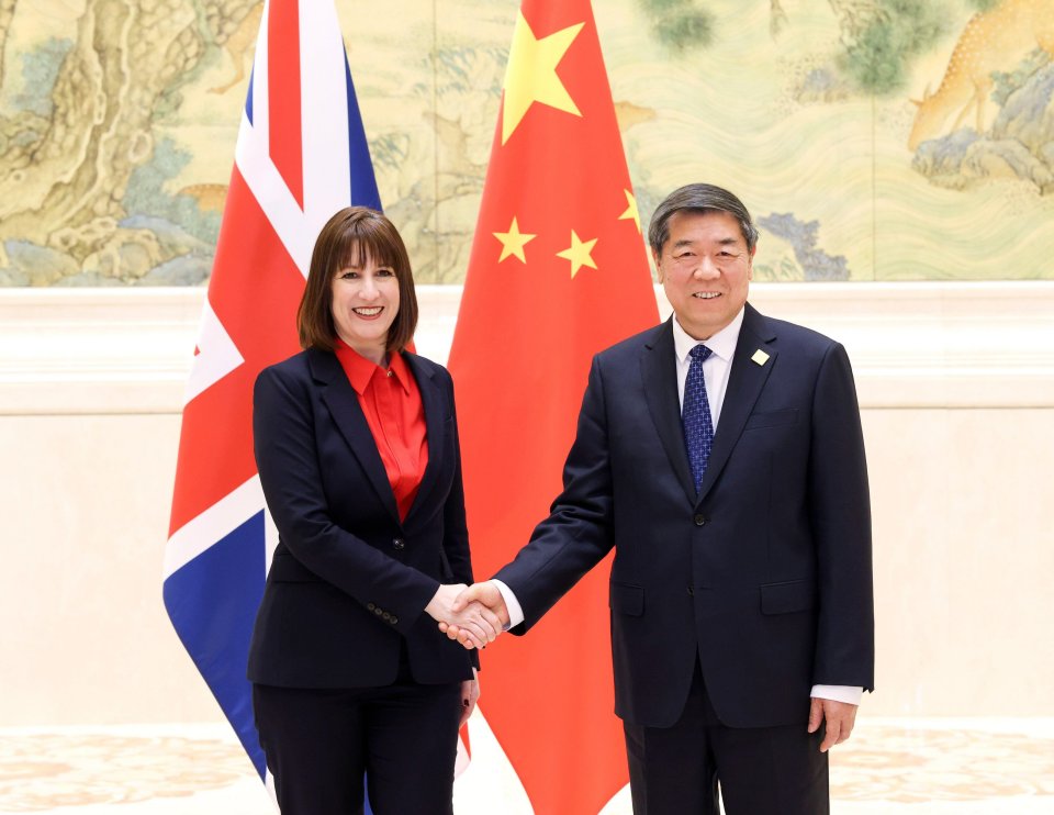 Rachel Reeves and He Lifeng shaking hands at the 11th China-UK Economic and Financial Dialogue.