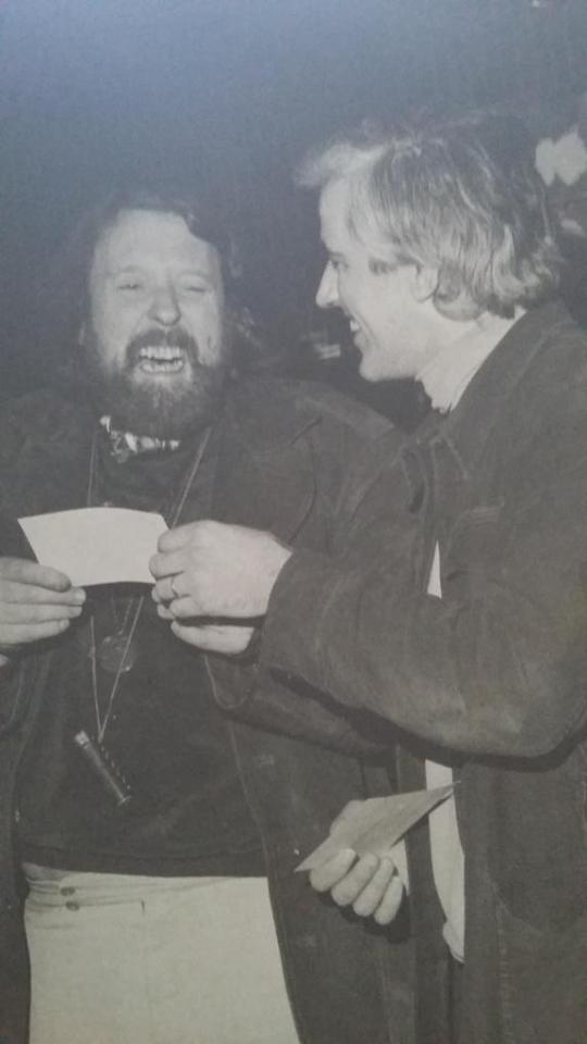 Black and white photo of Paul Stewart Laing with another man.