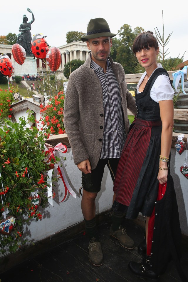 Pep Guardiola and his wife at Oktoberfest.