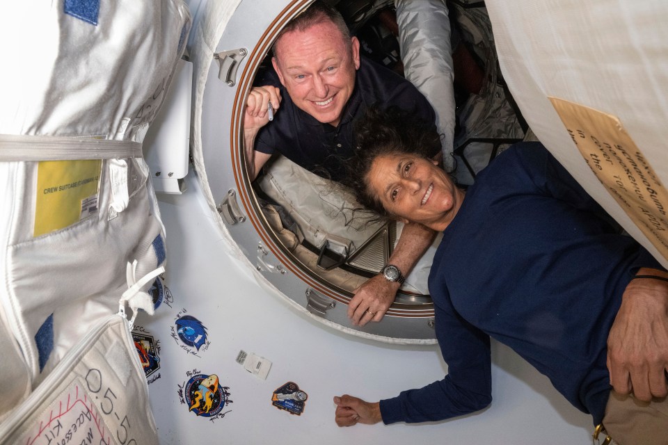 Astronauts Butch Wilmore and Suni Williams in the International Space Station.