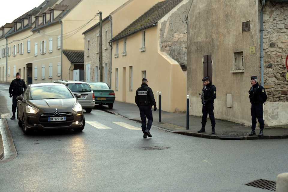 Cops in Dammartin-en-Goele, some 40 kilometres north-east of Paris