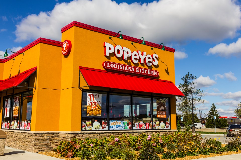 Popeyes Louisiana Kitchen restaurant exterior.