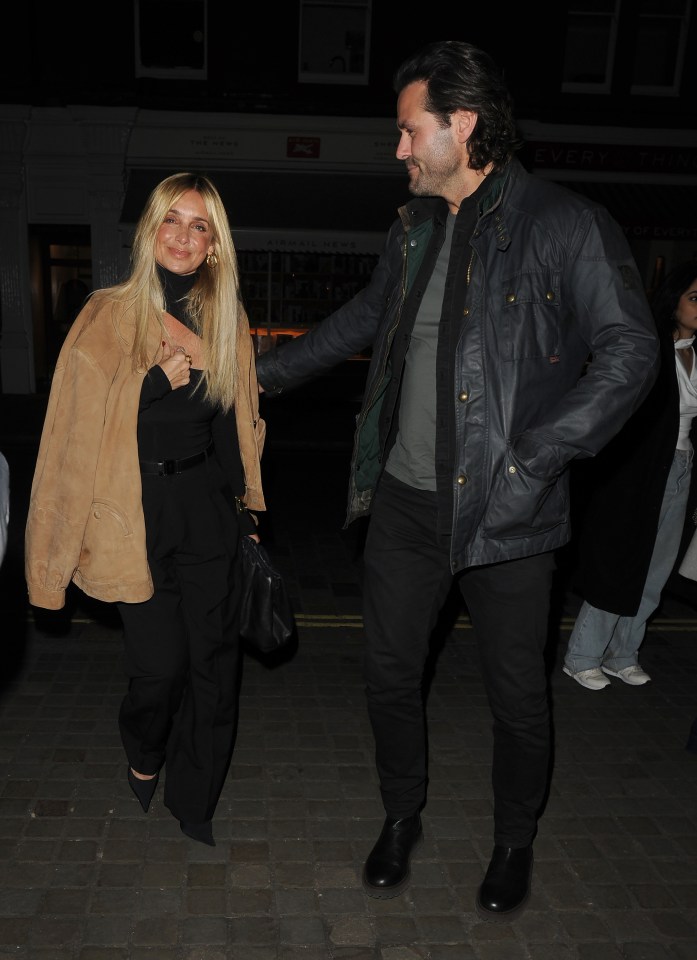 Louise Redknapp and Drew Michael leaving the Chiltern Firehouse.