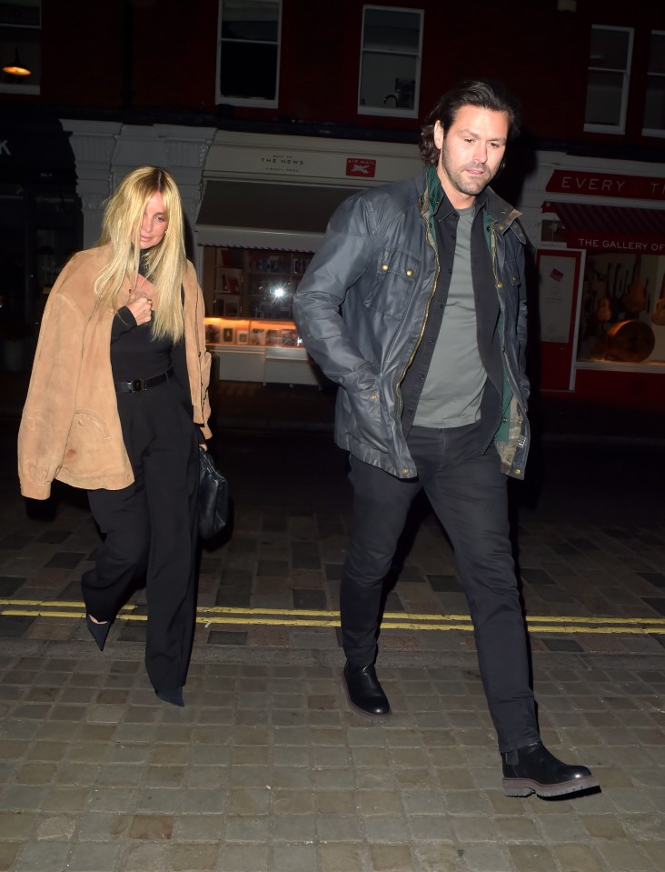 Louise Redknapp and Drew Michael leaving the Chiltern Firehouse.