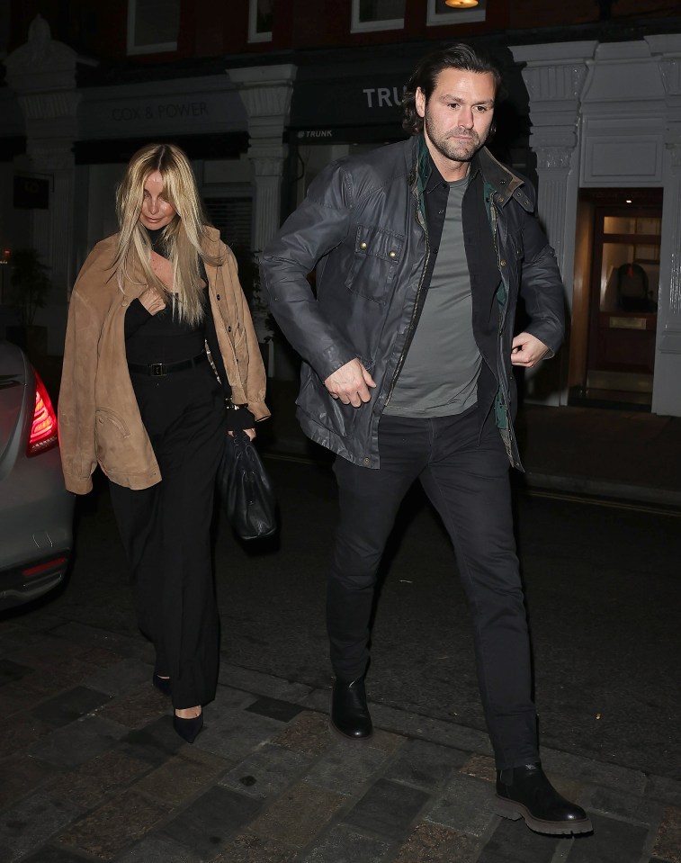 Louise Redknapp and Drew Michael leaving the Chiltern Firehouse.