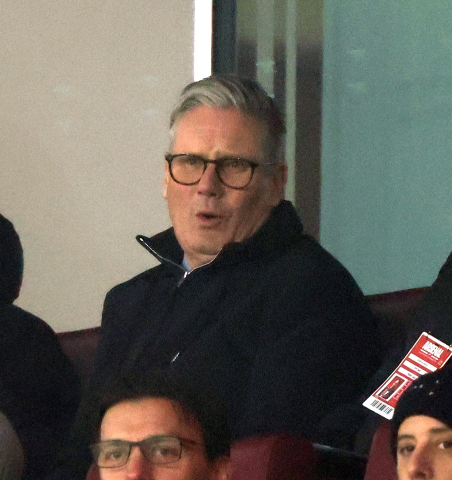 Prime Minister Keir Starmer at an Arsenal soccer match.