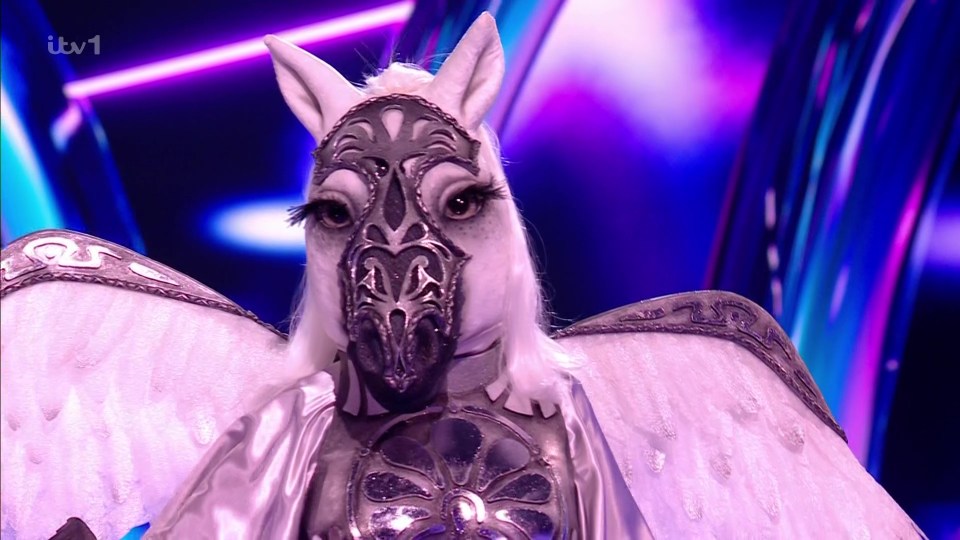 Prue Leith as Pegasus on The Masked Singer.