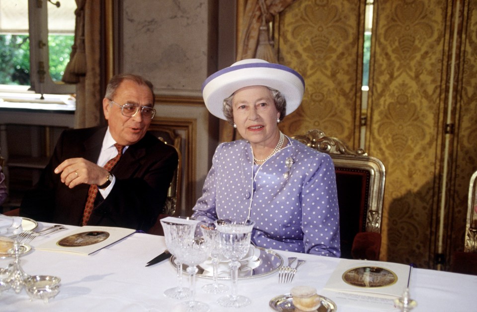 Queen Elizabeth II at a luncheon in Paris.