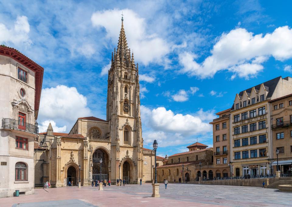 Oviedo Cathedral in Plaza Alfonso II el Casto, Oviedo, Spain.