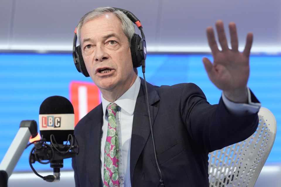 Reform UK leader Nigel Farage during an appearance on LBC this morning