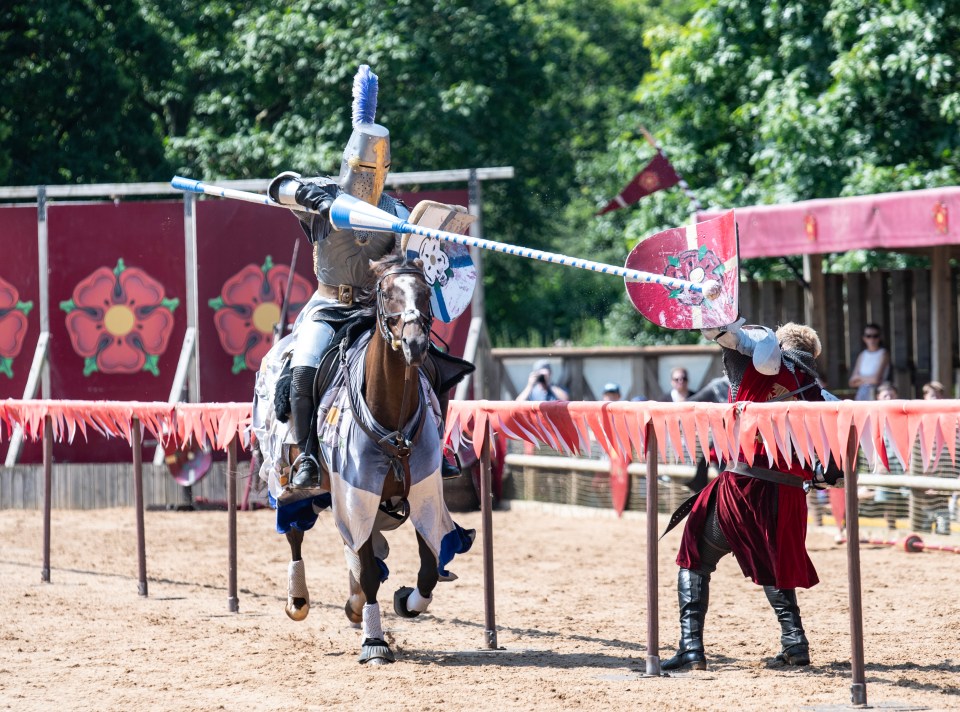 Jousting match at Warwick Castle.