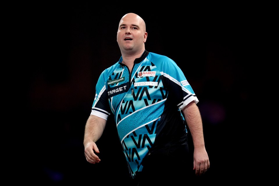 Rob Cross at a darts match.