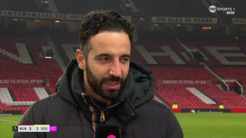 Ruben Amorim in post-game interview at Old Trafford.