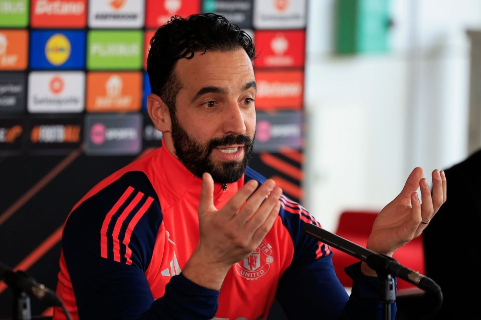 Ruben Amorim, Manchester United manager, at a press conference.