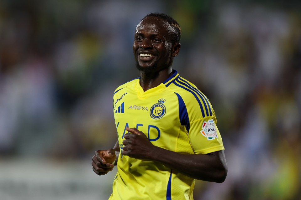 Sadio Mané of Al Nassr celebrating a goal.