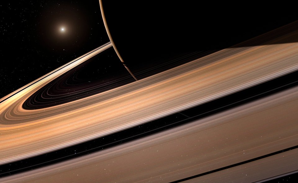 Close-up of Saturn's rings.