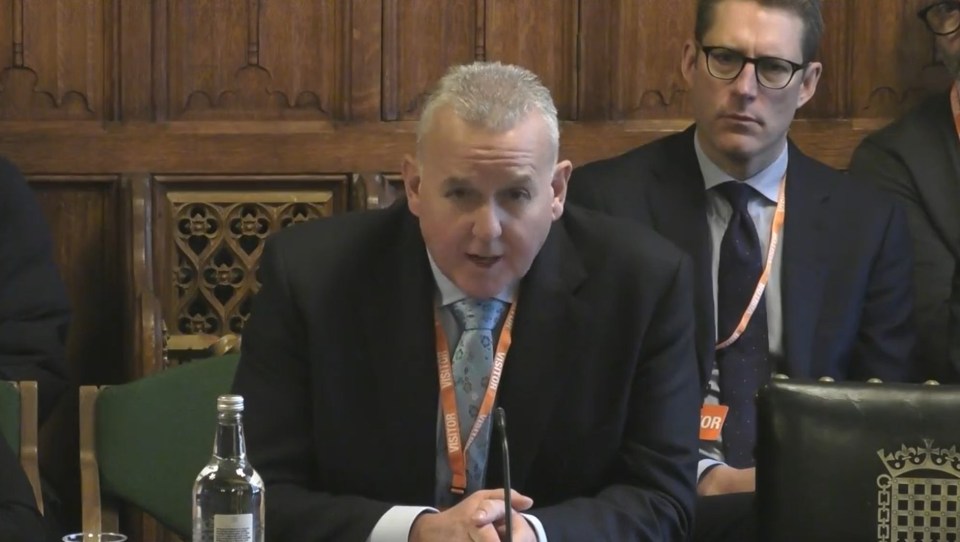 McDonald’s UK chief executive Alistair Macrow giving evidence in front of the Business and Trade Select Committee at the House of Commons, London, on Tuesday